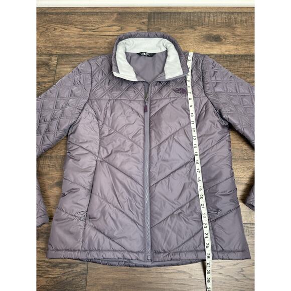 The North Face Womens Large Lilac Chevron Quilt Full Zip Puffer Jacket Sz Large - Picture 4 of 7